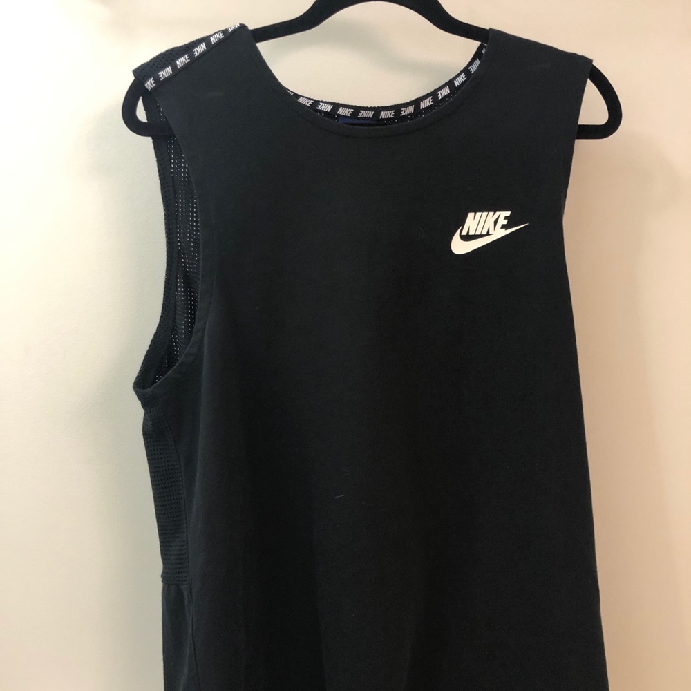 Black Nike sleeveless T-Shirt with a mesh back.